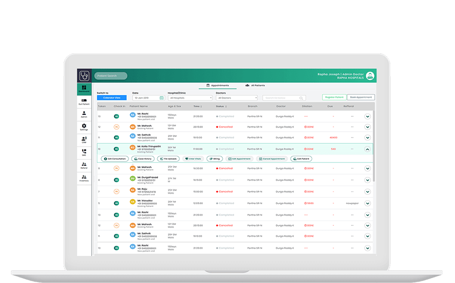 OP appointments dashboard